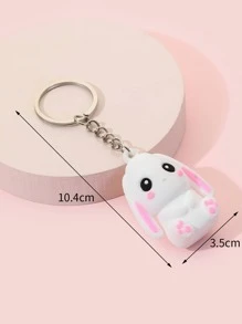 卡通兔子吊飾鑰匙圈 - 彩色 - 查看 4
