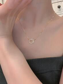 方晶鋯石飛機墜飾項鍊 - 金黃色 - 查看 3