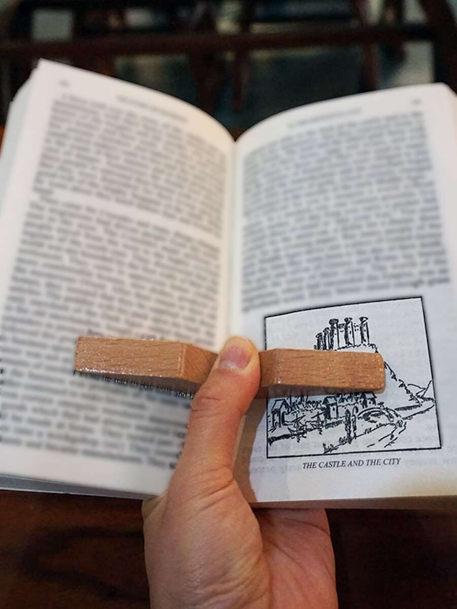 1pc Wooden Book Stand - Coffee Brown - View 1