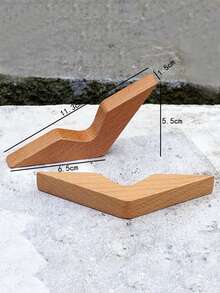 1pc Wooden Book Stand - Coffee Brown - View 3