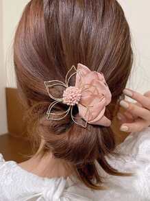 Flower Decor Hair Clip - Multicolor - View 1