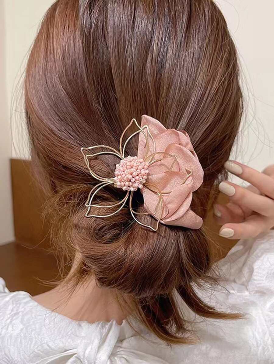 Flower Decor Hair Clip - Multicolor - View 1