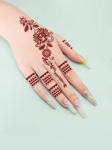 1 hoja de etiqueta adhesiva de tatuaje con patrón floral