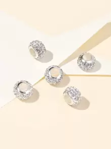 5 piezas con diseño de diamante de imitación cuenta - Plateado - Ver 5