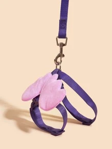 2 piezas Arnés para mascotas con diseño de ala & Correa - Morado - Ver 4