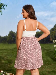 SHEIN Unity Vestido de tirantes con estampado de lunares fruncido con cinturón - Multicolor - Ver 2