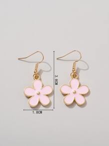 Pendientes con flor - Rosa - Ver 3