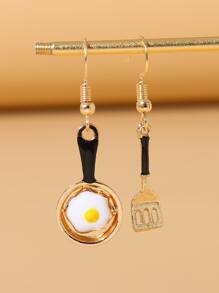 Pan Spatula Asymmetric Earrings