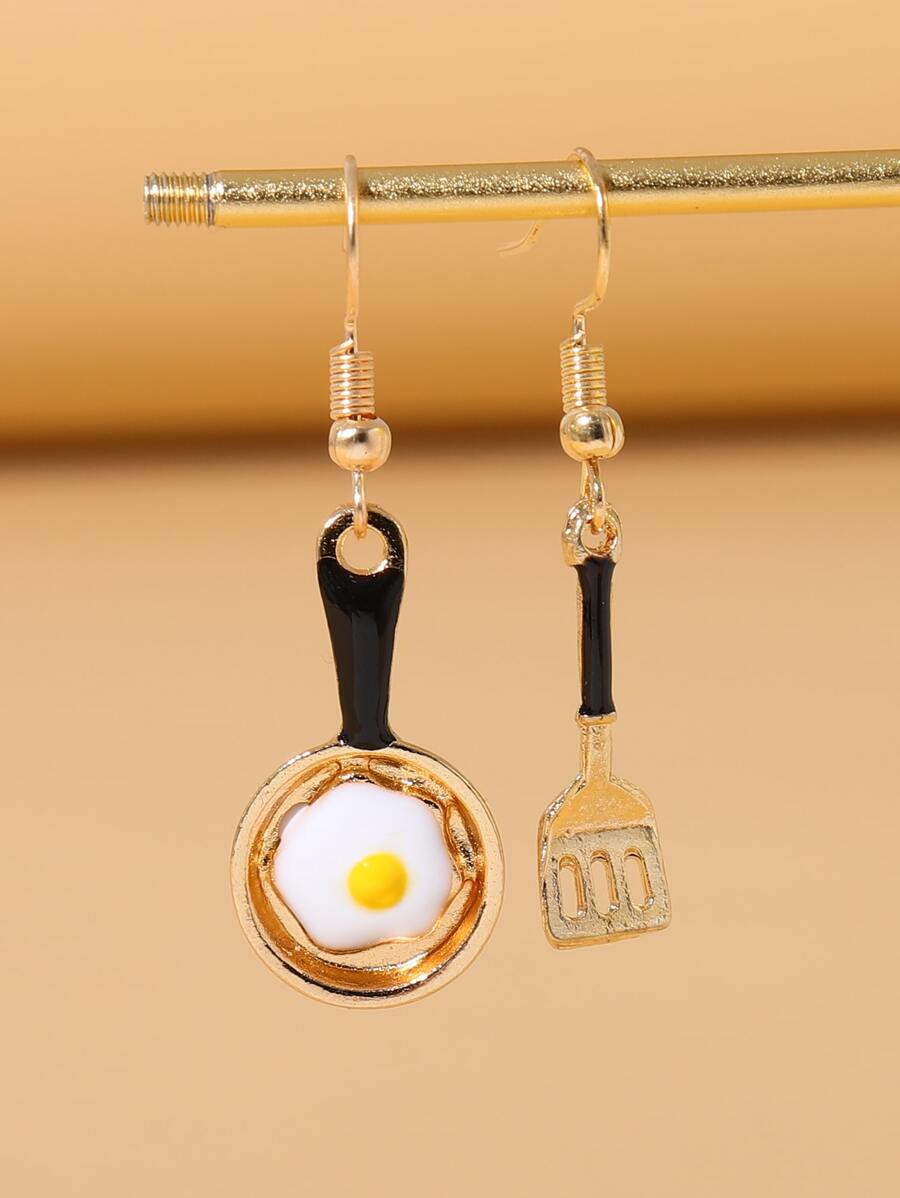 Pan Spatula Asymmetric Earrings