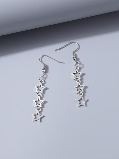 Star Charm Drop Earrings