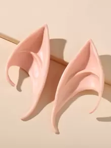 1pair Fashionable Exaggerated Short Ear Shaped Plastic Earrings For Festive Gatherings - Pink - View 6