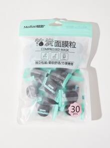 30pcs Facial Compressed Charcoal Mask Particles Nonwoven Sheet Moisturizing Mask For Face - Black - View 1