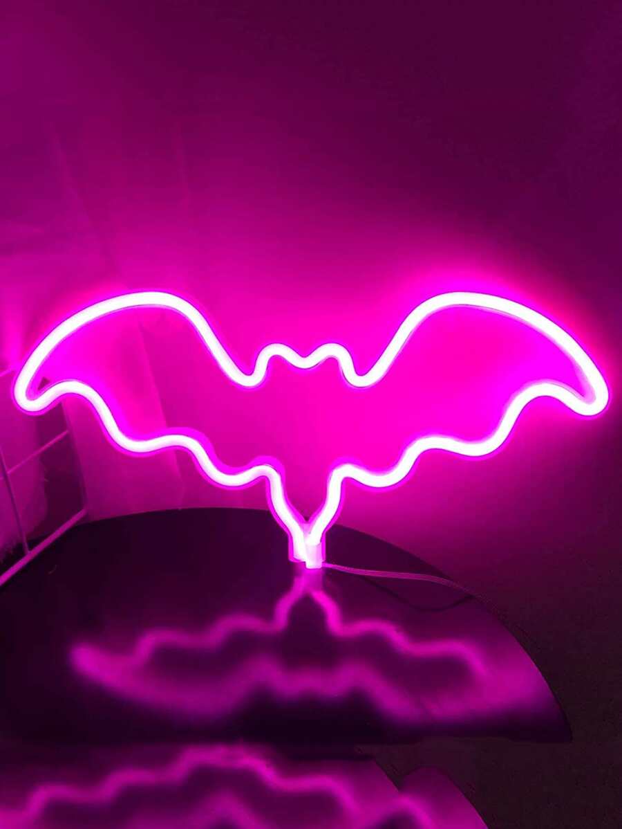 Luz de neón murciélago en forma de