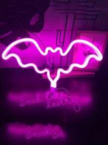 Luz de neón murciélago en forma de