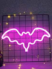 Luz de neón murciélago en forma de