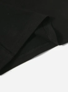 SHEIN Summer Casual Short Sleeve Young Girl Letter Printed Dress