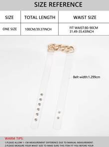 Metal Chain Transparent Belt - Clear - View 4
