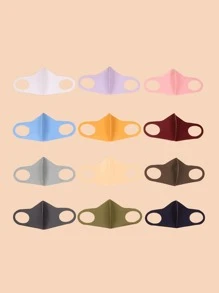 12pcs Plain Face Covering - Multicolor - View 3