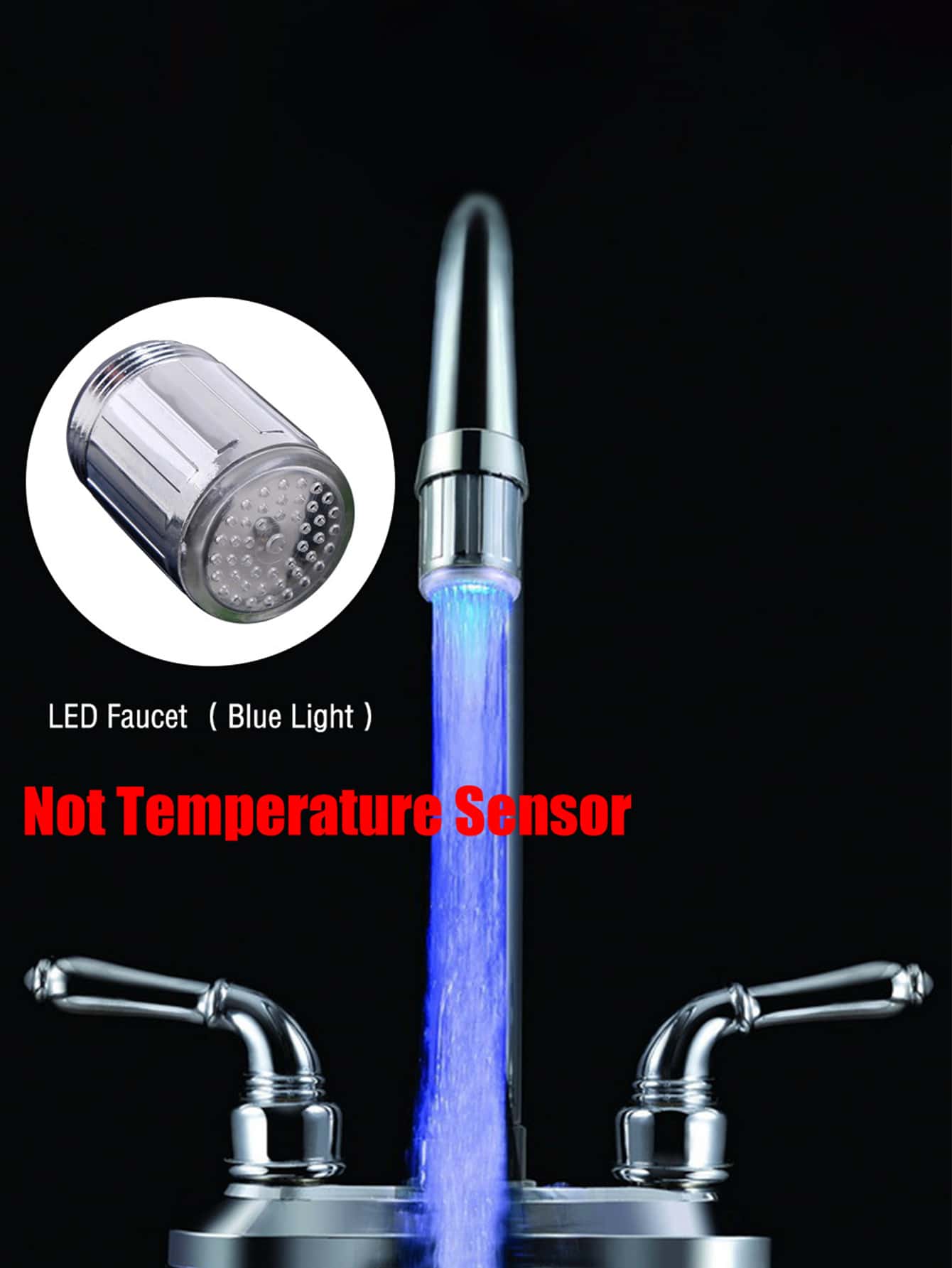 LED Faucet Light, Colorful Flashing Atmosphere Lamp, No Battery Needed, Dual Use For Kitchen & Bathroom, Color Changing Bubble Style Sink Faucet, Water-Powered Home Decor, Perfect For Bars - Multicolor - View 4