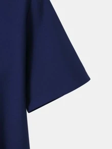 Manfinity Hypemode 男士撲克牌圖案襯衫不帶T恤 - 藏蓝色 - 查看 3