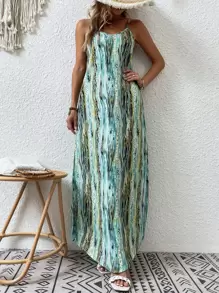 Breezaya 滿版圖案吊帶洋裝 - 彩色 - 查看 4