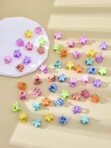 50入組花朵設計髮爪 - 彩色 - 查看 2