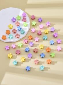 50入組花朵設計髮爪 - 彩色 - 查看 3