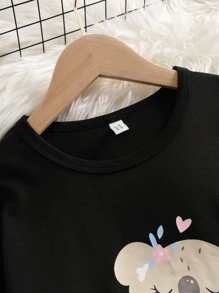 带有考拉熊图案的 Tween Girl 短袖和短裤家居服套装