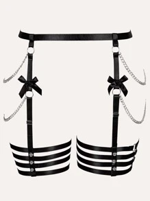 Plus Chain Detail Bow Front Harness Garter