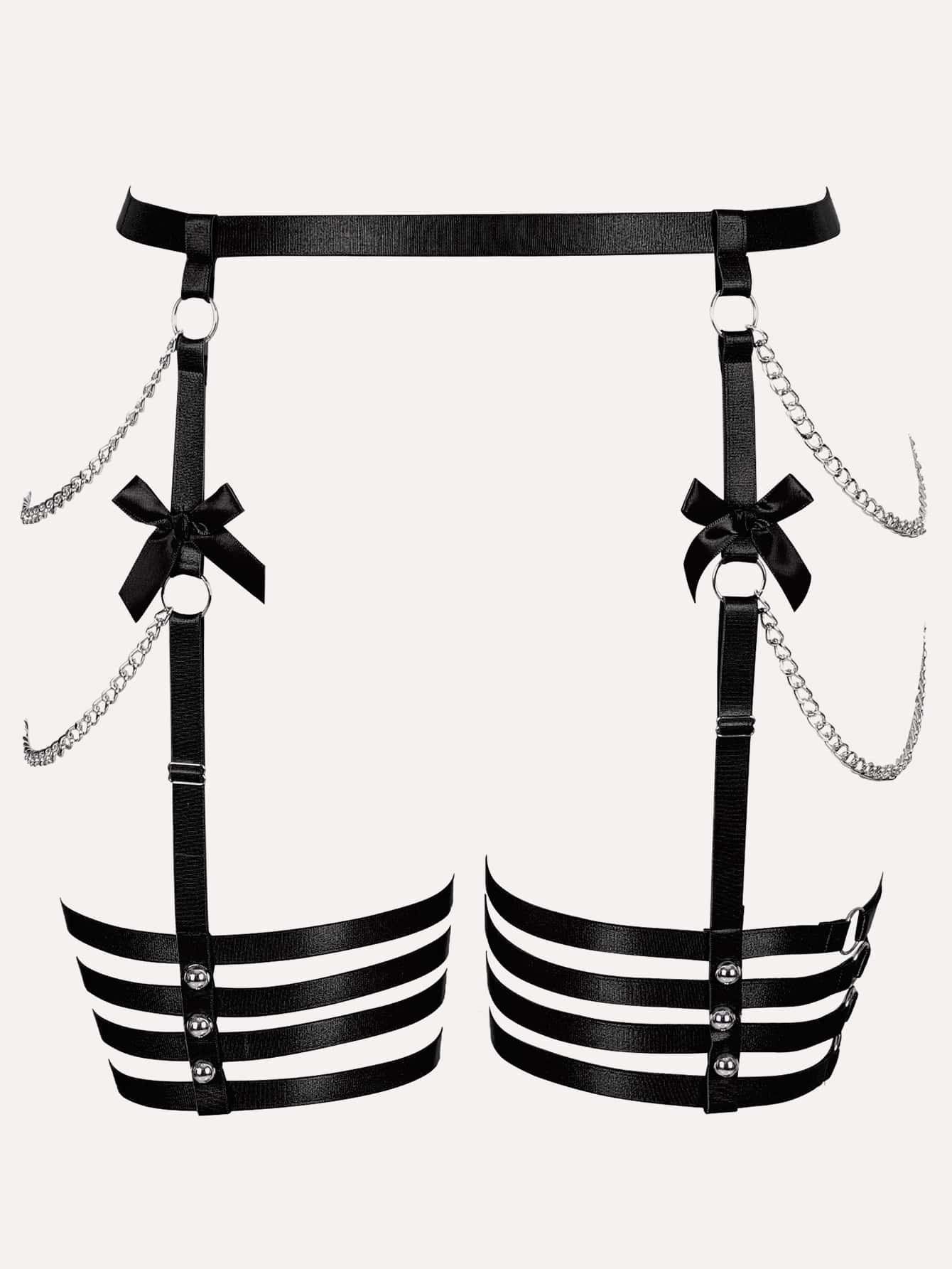 Plus Chain Detail Bow Front Harness Garter