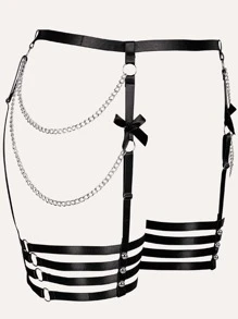 Plus Chain Detail Bow Front Harness Garter