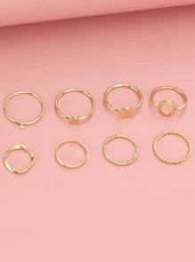 8 chiếc Rhinestone & Vòng trang trí tròn - Vàng - Xem 2