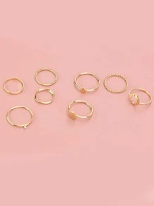 8 chiếc Rhinestone & Vòng trang trí tròn - Vàng - Xem 3
