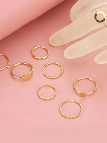 8 chiếc Rhinestone & Vòng trang trí tròn - Vàng - Xem 7