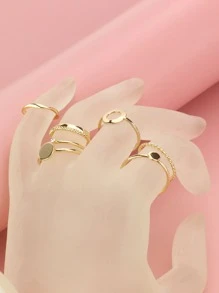 8 chiếc Rhinestone & Vòng trang trí tròn - Vàng - Xem 8