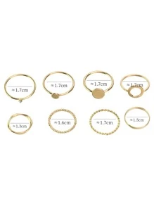 8 chiếc Rhinestone & Vòng trang trí tròn - Vàng - Xem 9