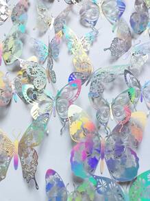 48 piezas Pegatina de mariposa hueco - Multicolor - Ver 4