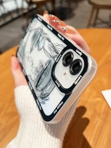 Figure Graphic Clear Phone Case - Multicolor - View 3