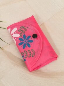 印花按扣購物袋 - 玫紅色 - 查看 2