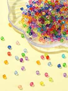 500pcs 4mm Transparent Acrylic Faceted Bicone Spacer Acrylic Beads - Multicolor - View 1