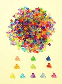 500pcs 4mm Transparent Acrylic Faceted Bicone Spacer Acrylic Beads - Multicolor - View 2