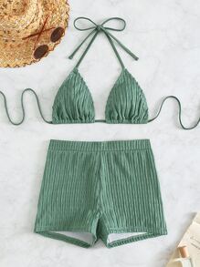 Schiffy Tie Back Halter Triangle Bikini
