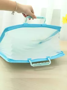 1入組卡通圖案隨機擴展文件袋可愛多層手風琴袋辦公室學校文件存儲 - 彩色 - 查看 5