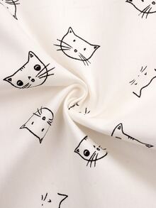 1 pieza Tela DIY con patrón de gato - Multicolor - Ver 4