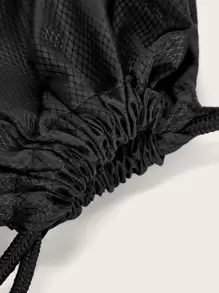 SHEIN 字母圖案束口背包 - 黑色 - 查看 7