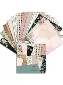 24 piezas Papel material con patrón mixto al azar - Multicolor - Ver 1