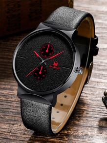 SHAARMS 1入組男士雙錶盤石英表和1入組手環 - 黑色 - 查看 5