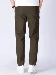Manfinity Mode Lỏng lẻo phù hợp Nam Màu thuần Túi nghiêng Quần - Cà phê nâu - Xem 2