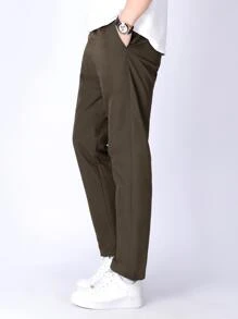 Manfinity Mode Lỏng lẻo phù hợp Nam Màu thuần Túi nghiêng Quần - Cà phê nâu - Xem 4