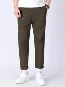 Manfinity Mode Lỏng lẻo phù hợp Nam Màu thuần Túi nghiêng Quần - Cà phê nâu - Xem 6